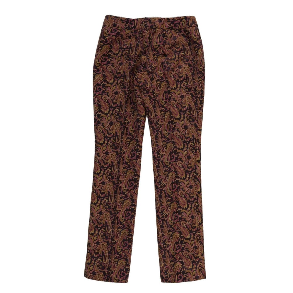 Nicole Miller Paisley Pants Trousers Women's Size 4 Multicolor Cotton Silk Blend - Picture 2 of 5